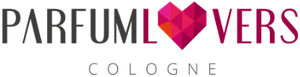 Markenlogo / -schriftzug "Parfumlovers Cologne", grau/rot auf transparent